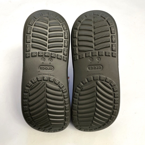 NWOB CROCS Crush Rain Ankle Boot Waterproof Platform Size W10 / M8 Olive - Picture 10 of 10